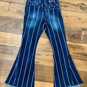 Grace in LA Pin-Striped Flare Jeans (size 8)